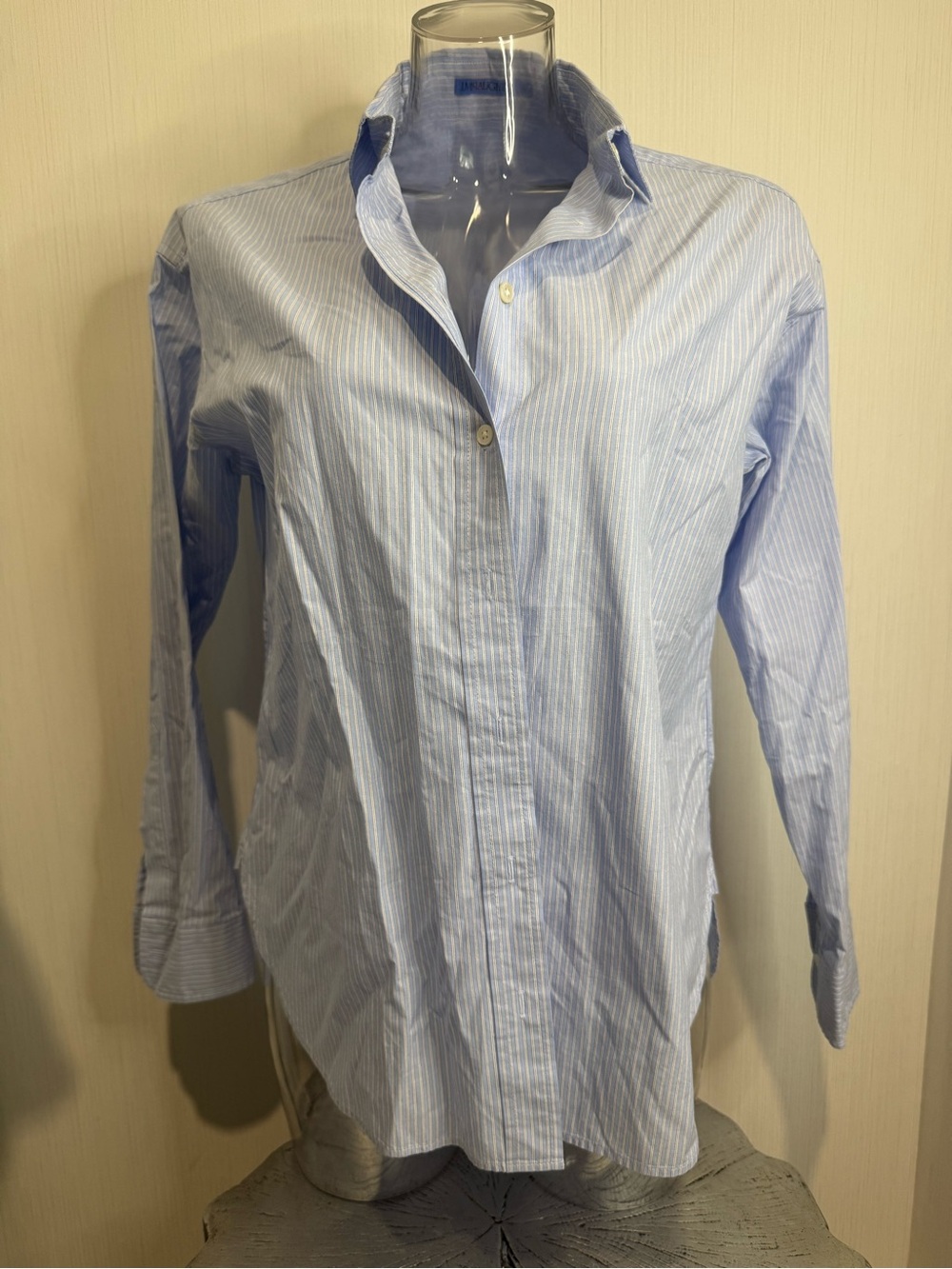 J. McLaughlin Blouse. 100% Cotton! Blue/White Stripe. Small. No flaws!